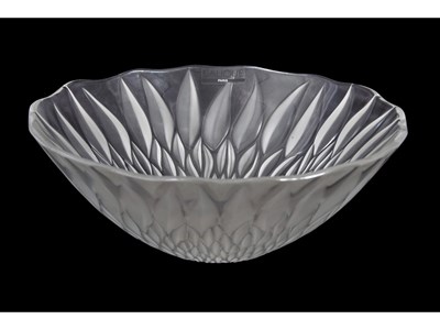 Lot 16 - Large Lalique fruit bowl with moulded lappett...