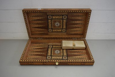Lot 31 - 20TH CENTURY INLAID TRAVELLING GAMES BOARD