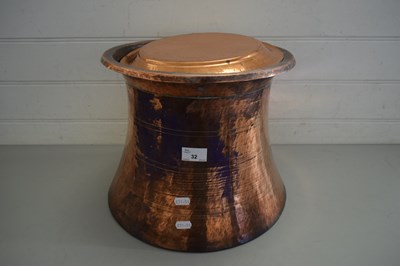 Lot 32 - LARGE COPPER JARDINIERE OF TAPERING FORM...