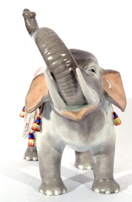 Lot 21 - Continental porcelain model of an elephant...