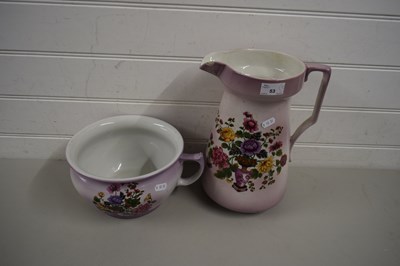 Lot 53 - FLORAL DECORATED WASH JUG AND CHAMBER POT