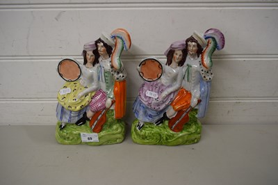 Lot 69 - PAIR OF STAFFORDSHIRE FIGURES OF A SCOTS COUPLE