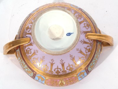 Lot 24 - Vienna porcelain ecuelle cover and stand...
