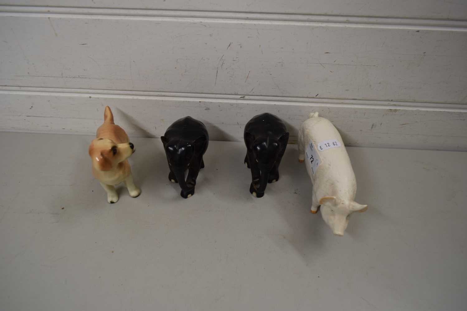 Lot 72 - MIXED LOT COMPRISING A BESWICK MODEL PIG, TWO...