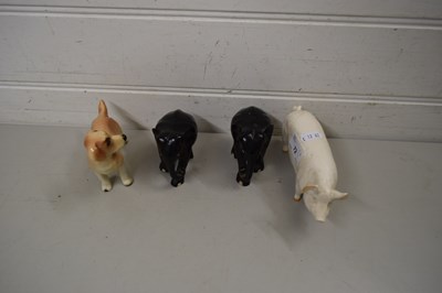 Lot 72 - MIXED LOT COMPRISING A BESWICK MODEL PIG, TWO...