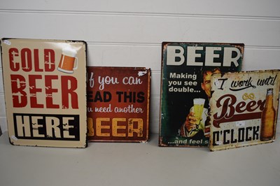 Lot 75 - COLLECTION OF MODERN METAL BEER PUB SIGNS