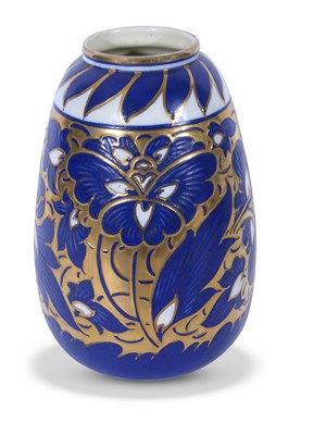 Lot 30 - Bursley ware vase with a gilt scrolling design...