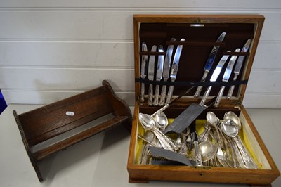 Lot 154 - CANTEEN OF SILVER PLATED CUTLERY TOGETHER WITH...
