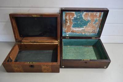 Lot 162 - TWO 19TH CENTURY HARDWOOD AND INLAID JEWELLERY...