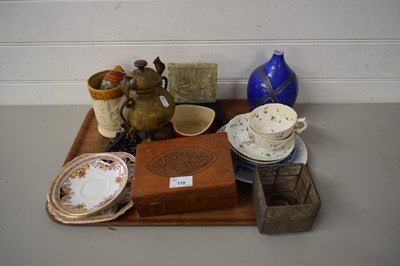Lot 170 - TRAY OF MIXED WARES TO INCLUDE STAFFORDSHIRE...