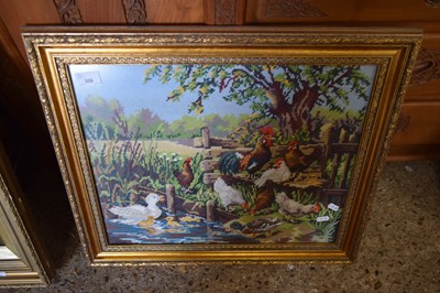 Lot 306 - FRAMED TAPESTRY PICTURE OF POULTRY