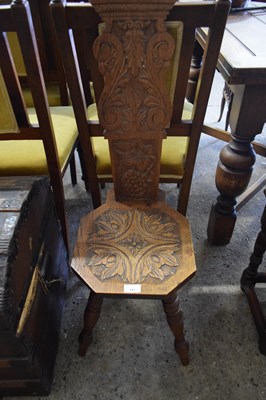 Lot 341 - CARVED OAK SPINNERS CHAIR