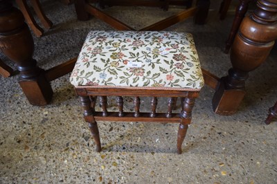 Lot 350 - SMALL LATE VICTORIAN STOOL ON BOBBIN TURNED FRAME