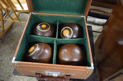 Lot 369 - CASE OF WOODEN LAWN BOWLS