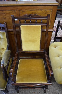 Lot 398 - LATE VICTORIAN AMERICAN STYLE ROCKING ARMCHAIR