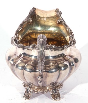 Lot 30 - William IV silver cream jug of rounded and...