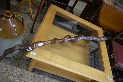 Lot 421 - UNUSUAL WALKING STICK FORMED FROM A KNARLED...