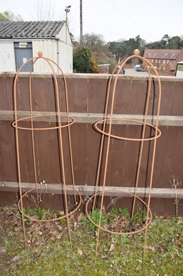 Lot 7 - Pair of obelisk style plant supports, 143cm high