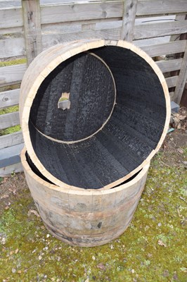 Lot 8 - Pair of half-whisky barrel planters, approx...
