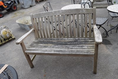 Lot 25 - Wooden garden bench, total width 131cm