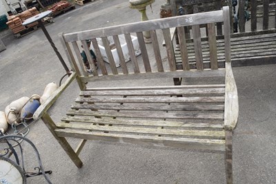 Lot 28 - Wooden garden bench, 123cm wide