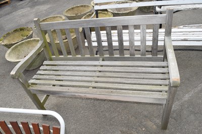 Lot 34 - Wooden garden bench, approx 122cm wide