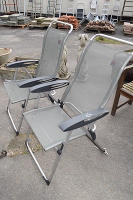Lot 37 - Pair of Lafuma folding camping chairs, height...
