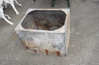 Lot 42 - Galvanised tank/fire pit, height 46cm. length...