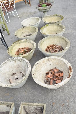 Lot 48 - Set of eight composite planters, approx height...