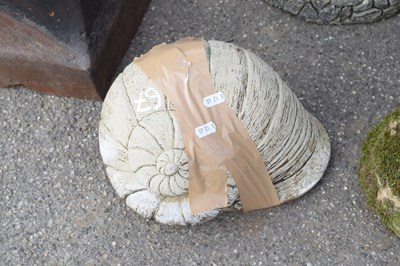 Lot 67 - Composite garden ornament in the shape of a shell