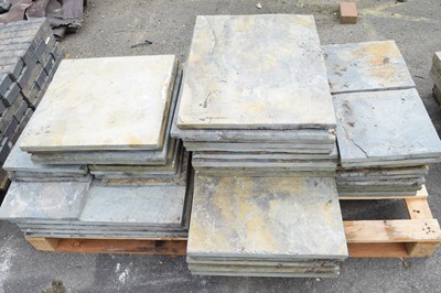 Lot 89 - Quantity of slate paving slabs of various sizes