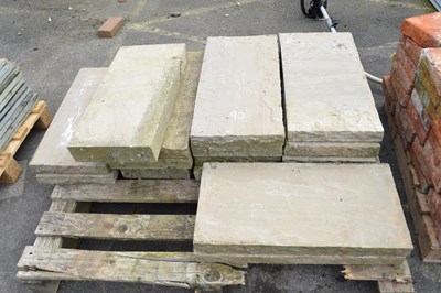 Lot 90 - Quantity of stone pavers, approx 60cm x 30cm