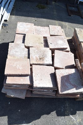 Lot 94 - Large quantity of red pavers, approx 24 x 24cm