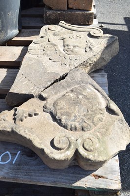 Lot 101 - Reclaimed stone plaque (a/f)