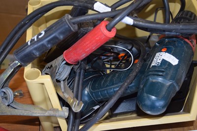 Lot 195 - Set of jump leads and a box containing a Black...