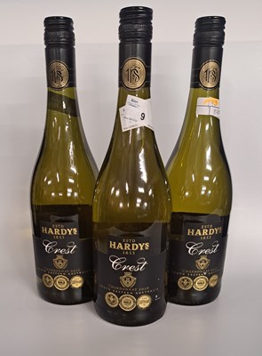 Lot 9 - Three bottles Hardy's Crest Chardonnay