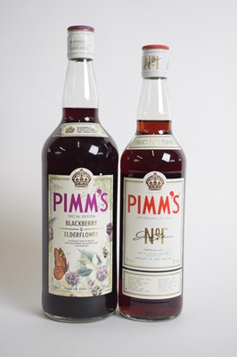 Lot 176 - Two bottles: Pimms No 1 and Pimms Blackberry...