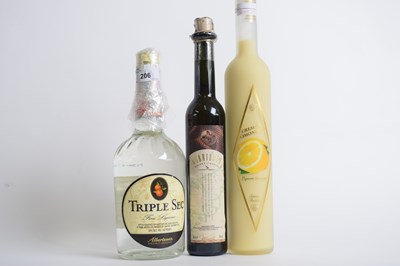 Lot 206 - Mixed Lot: one bottle Triple Sec, one bottle...