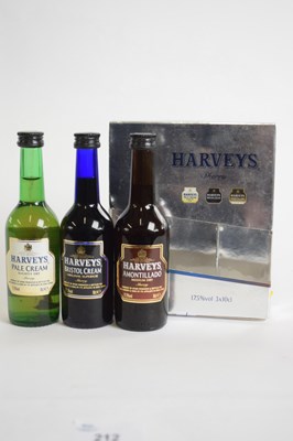 Lot 91 - Box of three bottles of Harvey's miniature sherry