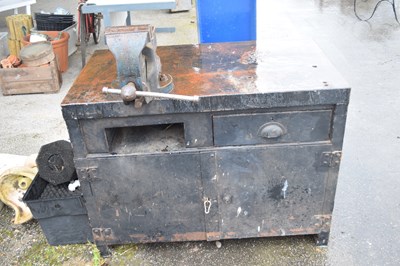 Lot 174a - Heavy duty metal workshop cabinet, and an...