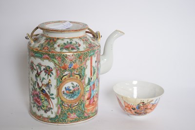 Lot 94 - Canton kettle and teabowl