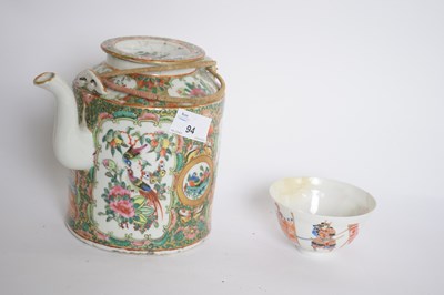 Lot 94 - Canton kettle and teabowl