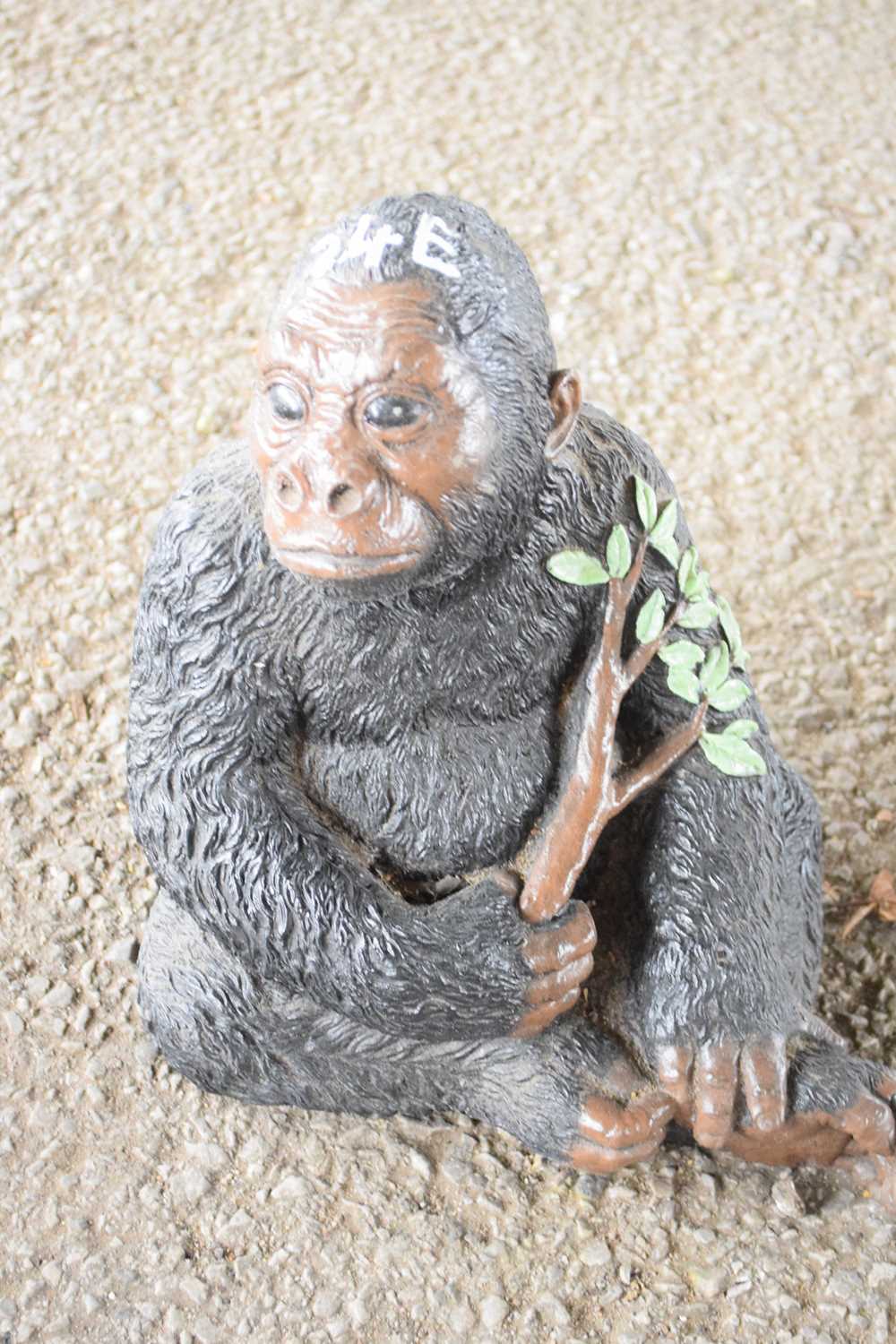 Lot 24 - Composite statue of a gorilla, height approx 28cm