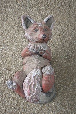 Lot 27e - Garden ornament modelled as a fox, length...