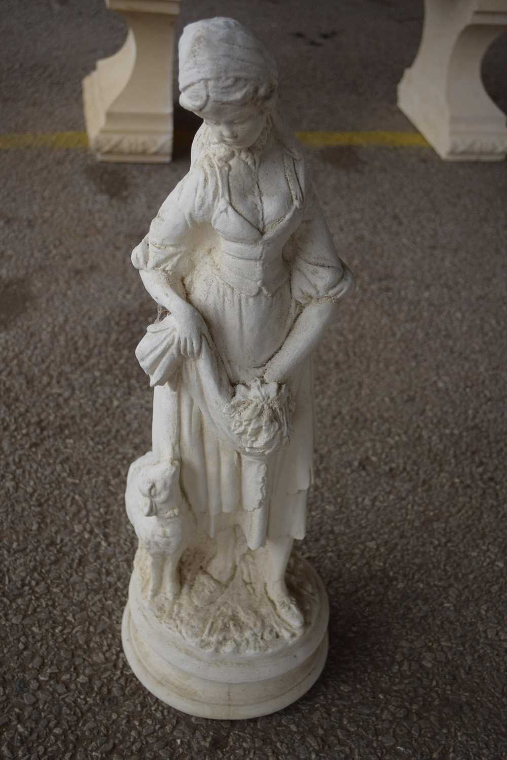 Lot 29 - Composite garden statue of a shepherdess,...