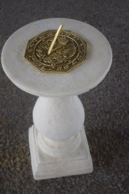 Lot 31g - Composite formed plinth with a brass sundial,...