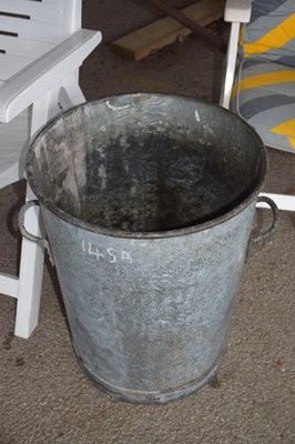 Lot 145a - Galvanised bin, height approx 55cm