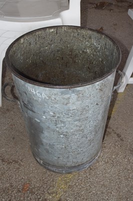 Lot 146a - Galvanised bin, height approx 55cm