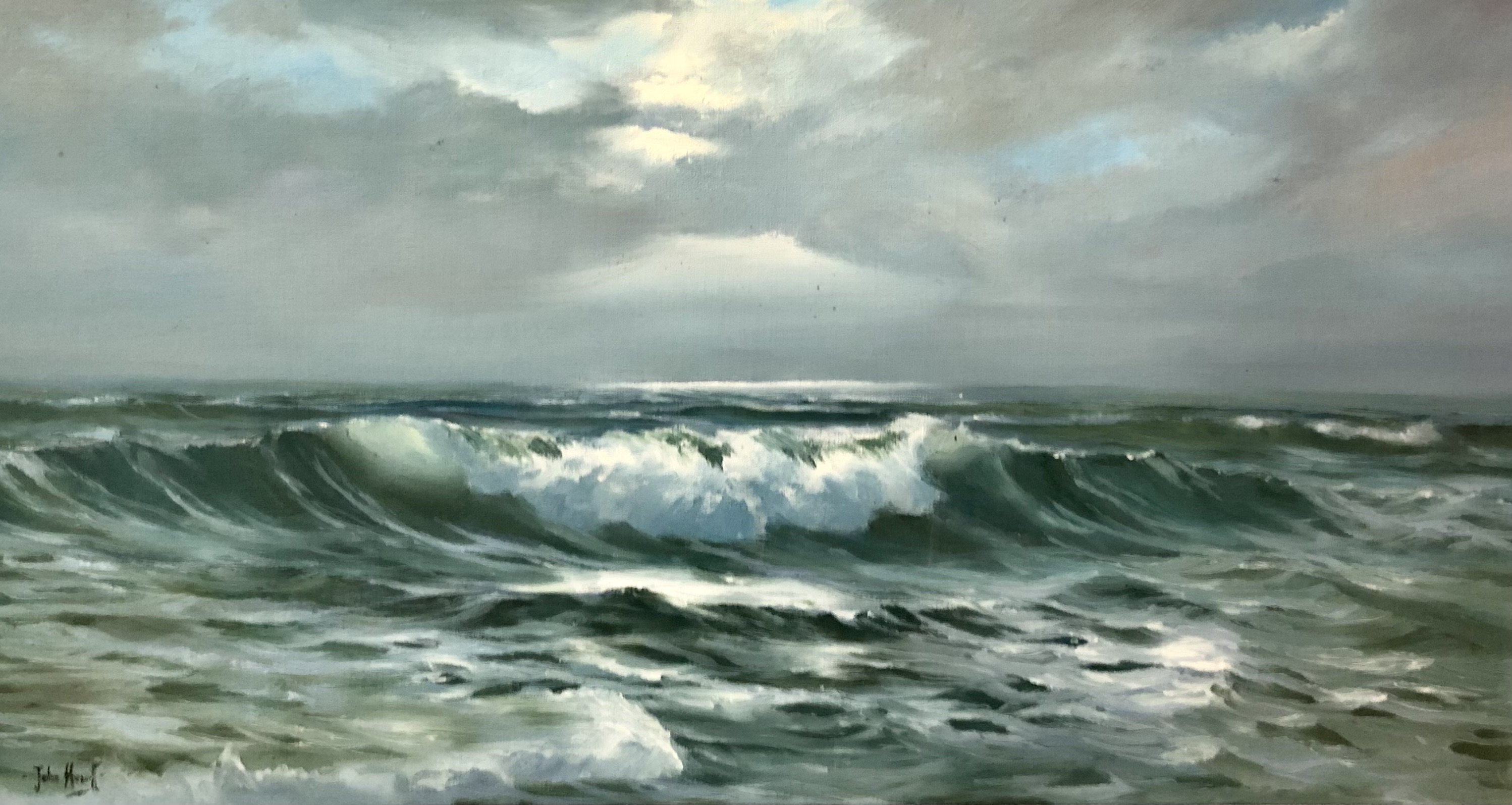 Lot 52 John Hewitt (British, Contemporary) Seascape,