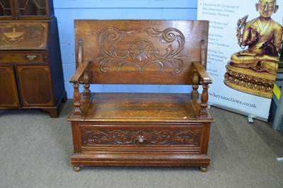Lot 259 - Late 19th century oak Gothic carved monks...